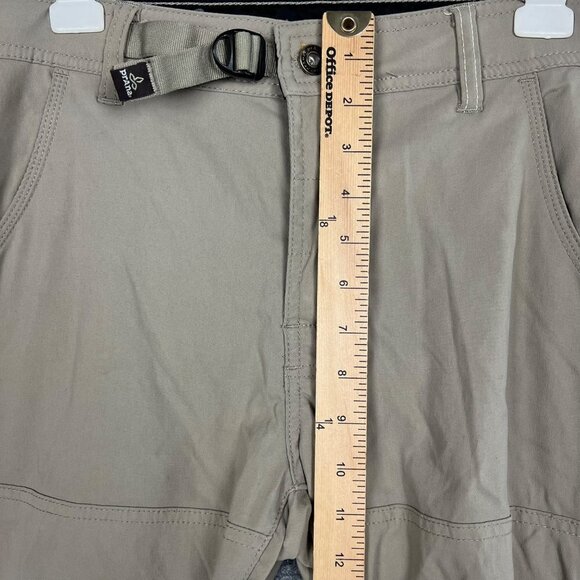 PrAna Cargo Hiking Pants Khaki Men's Med X 30L Born From The Experience Belt - Picture 8 of 10
